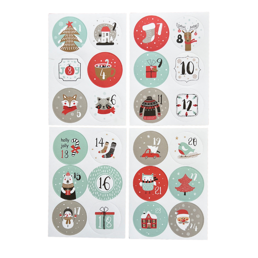 Adventskalender selber basteln – mit klassischen Aufklebern voller Weihnachtszauber