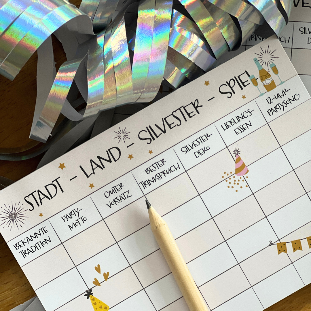 Silvester Spiel für die Silvester Party