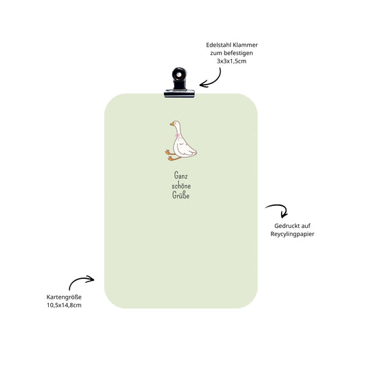 Karte Grüße mit Gans