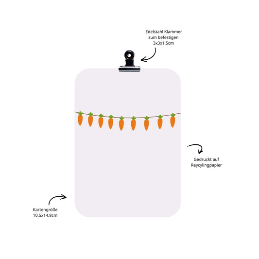 Grußkarte mit Karotten