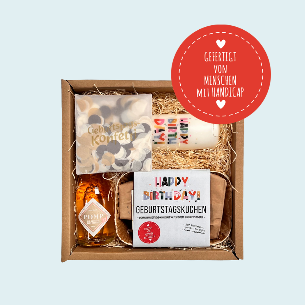 Geschenkbox zum Geburtstag - Gefertigt von Menschen mit Behinderung