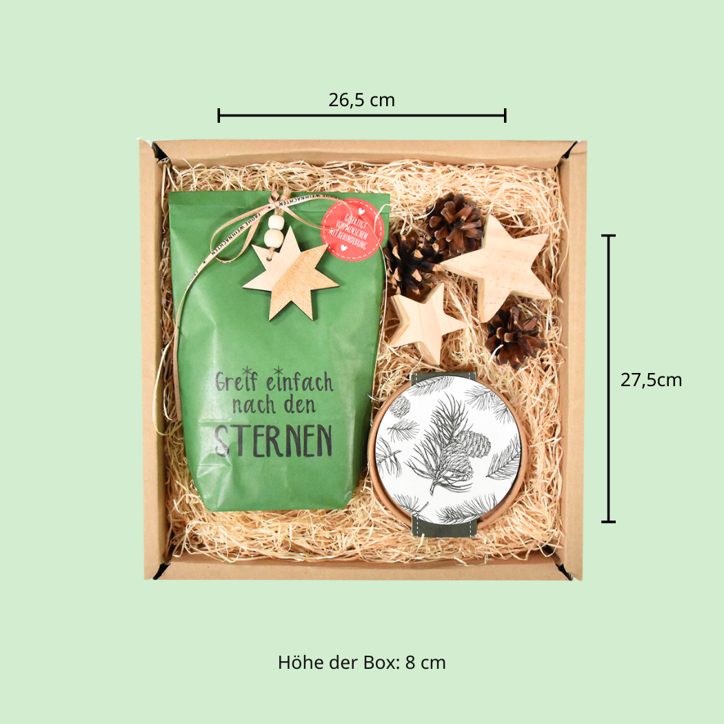 Geschenkset Weihnachtsbaum-Größe der Box: 26,5x27,5x8cm