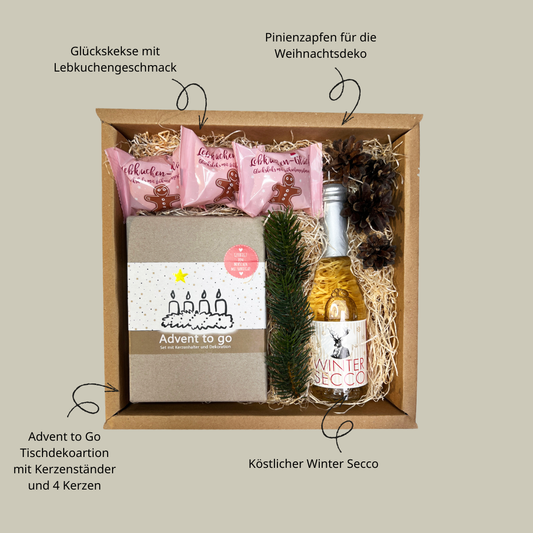 Weihnachtsbox mit Tischdekoartion