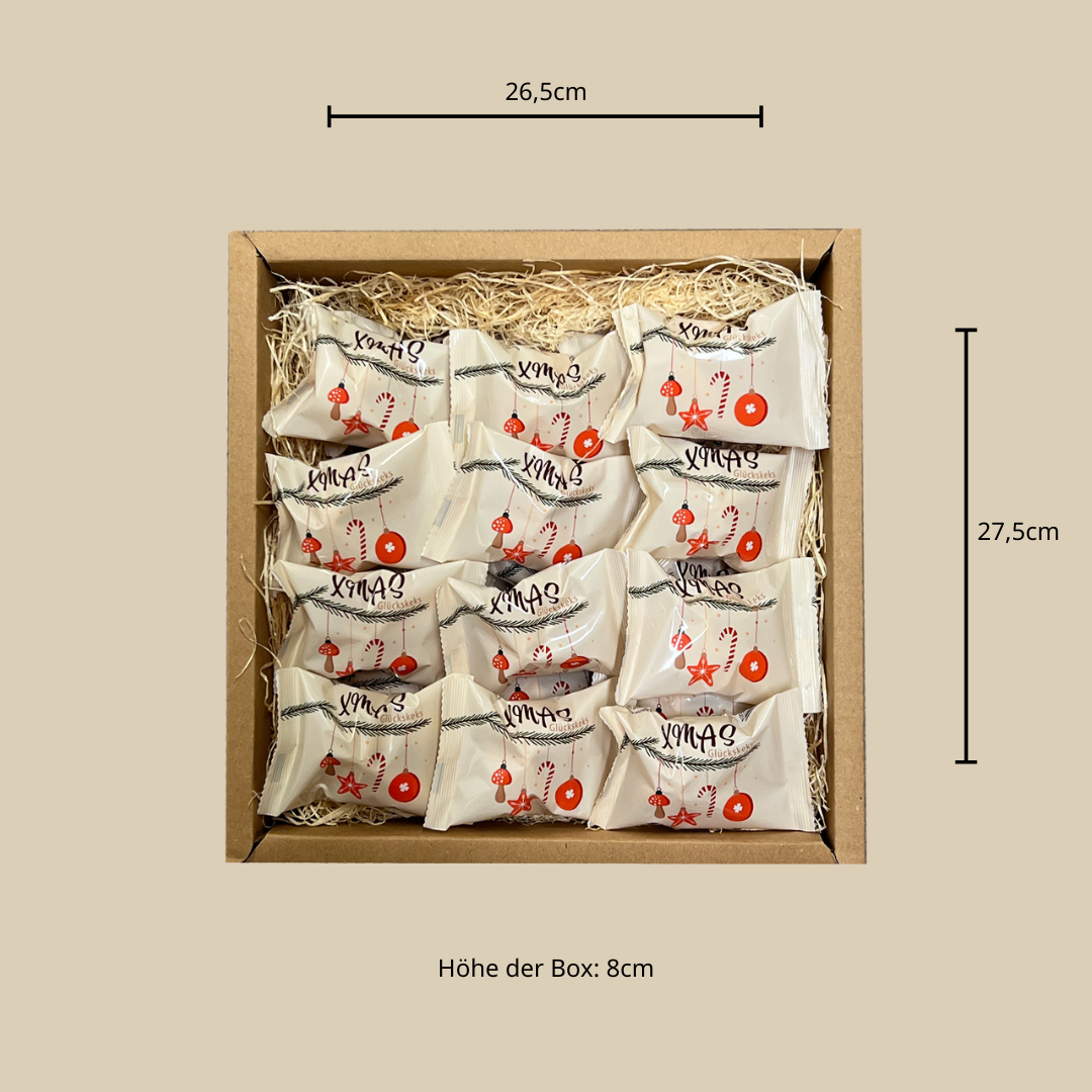 Adventskalender Box mit 24 Glückskeksen