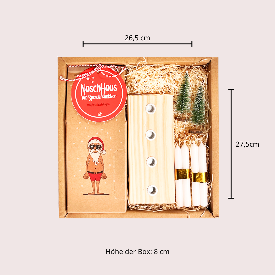 Gruß vom Weihnachtsmann - Geschenkbox zu Weihnachten- Größe der Box: 26,5x27,5x8cm