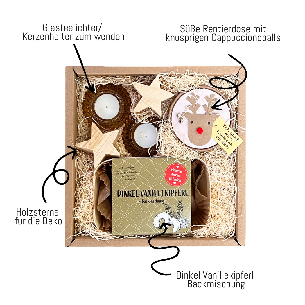Geschenkbox mit Weihnachtsplätzchen