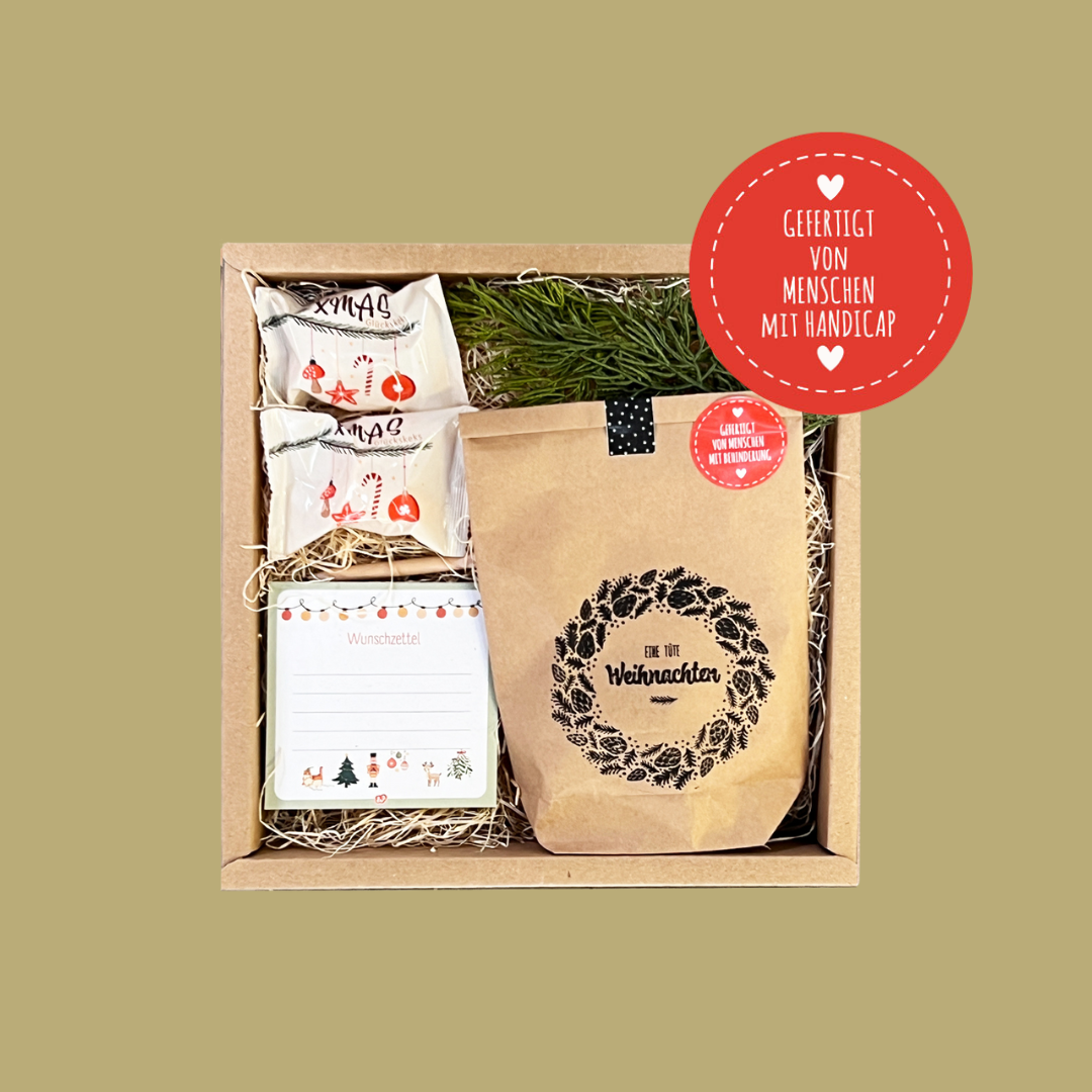 Weihnachtsüberraschung Geschenkbog gefertigt von Menschen mit Behinderung