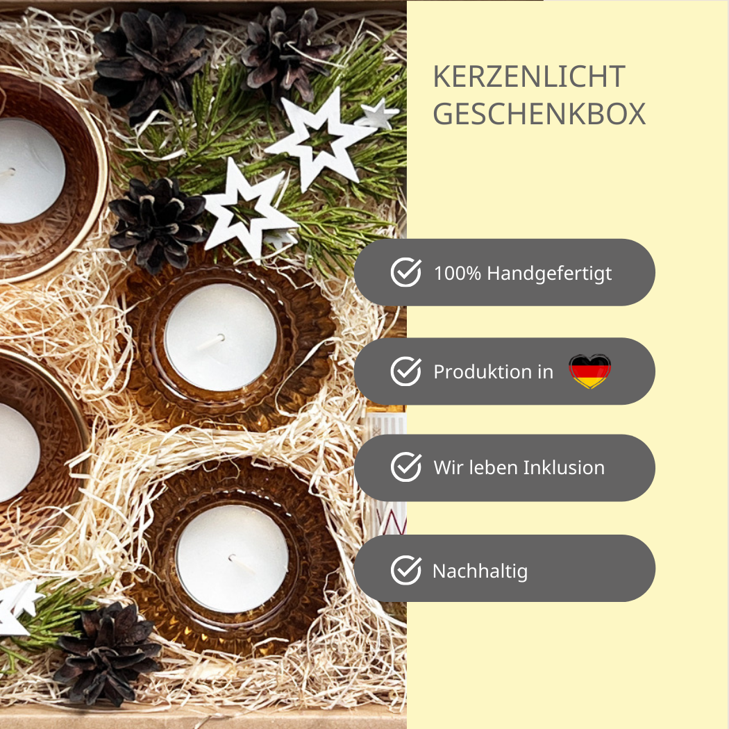 Kerzen Geschenkset - Warum du diese Box kaufen solltest – 100 % handgemacht- Produktion in Deutschland- Wir leben Inklusion- nachhaltig