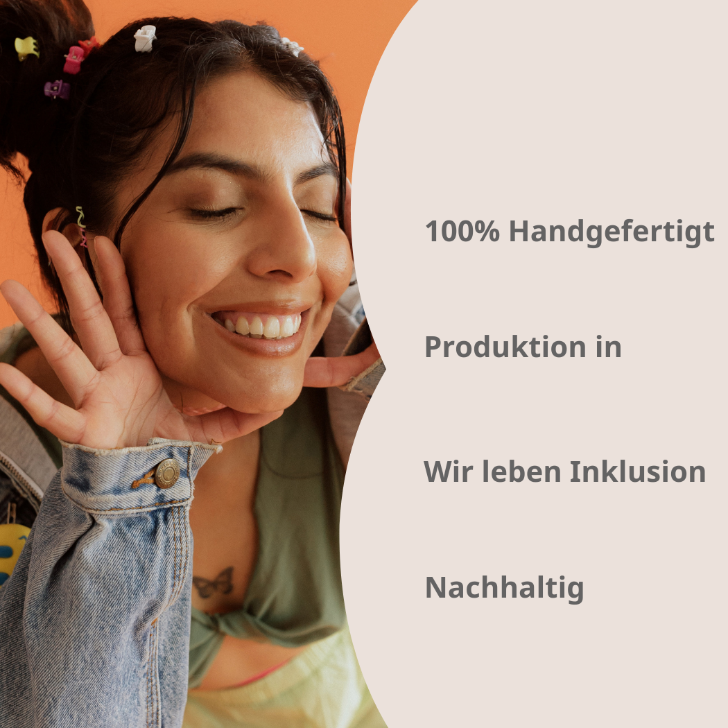 Gefertigt von Menschen mit Handicap,100% Handgemacht, Produktion in Deutschland, Nachhaltig