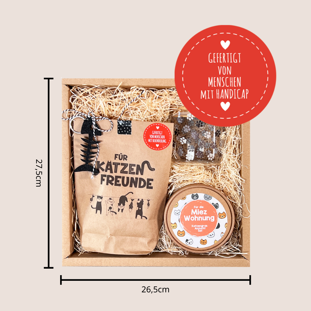 Geschenkbox für Katzenliebhaber 26,5x27,5x8cm groß