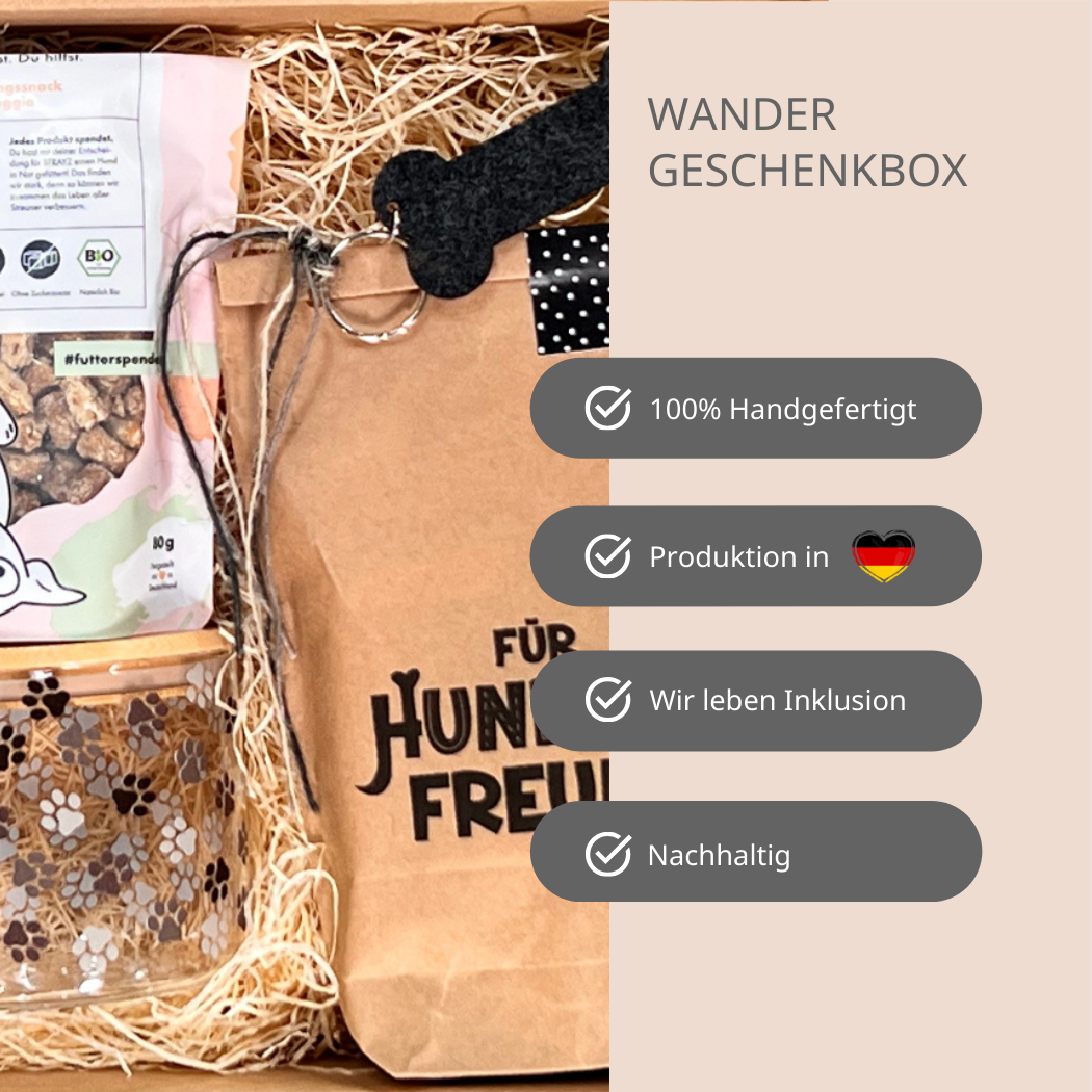 Geschenkideen für Hundeliebhaber in einer Box - Warum du diese Box kaufen solltest – 100 % handgemacht- Produktion in Deutschland- Wir leben Inklusion- nachhaltig