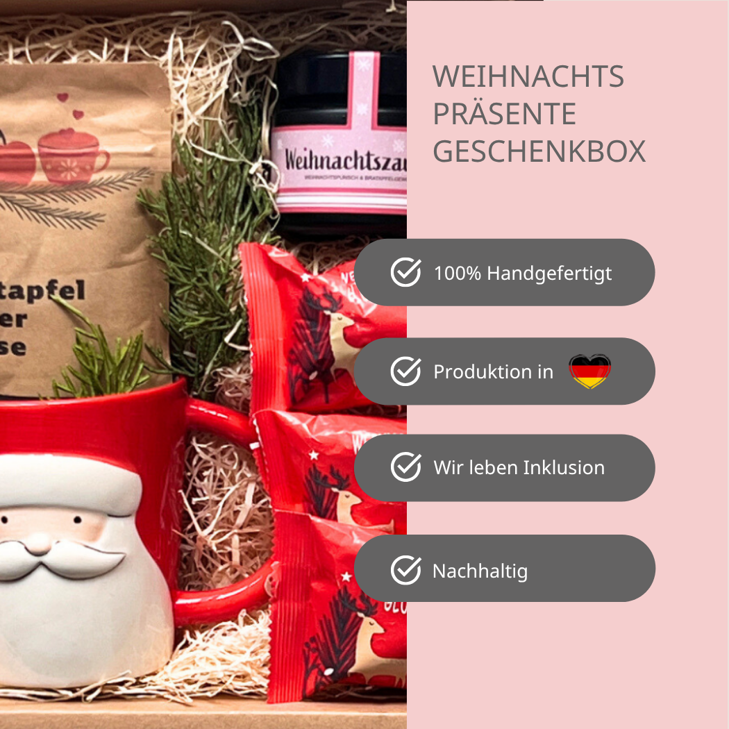 Weihnachtspräsente für Kunden- Warum du diese Box kaufen solltest – 100 % handgemacht- Produktion in Deutschland- Wir leben Inklusion- nachhaltig