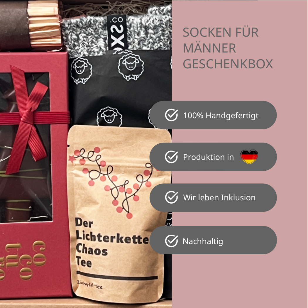Socken Geschenk für warme Füße -Warum du diese Box kaufen solltest – 100 % handgemacht- Produktion in Deutschland- Wir leben Inklusion- nachhaltig
