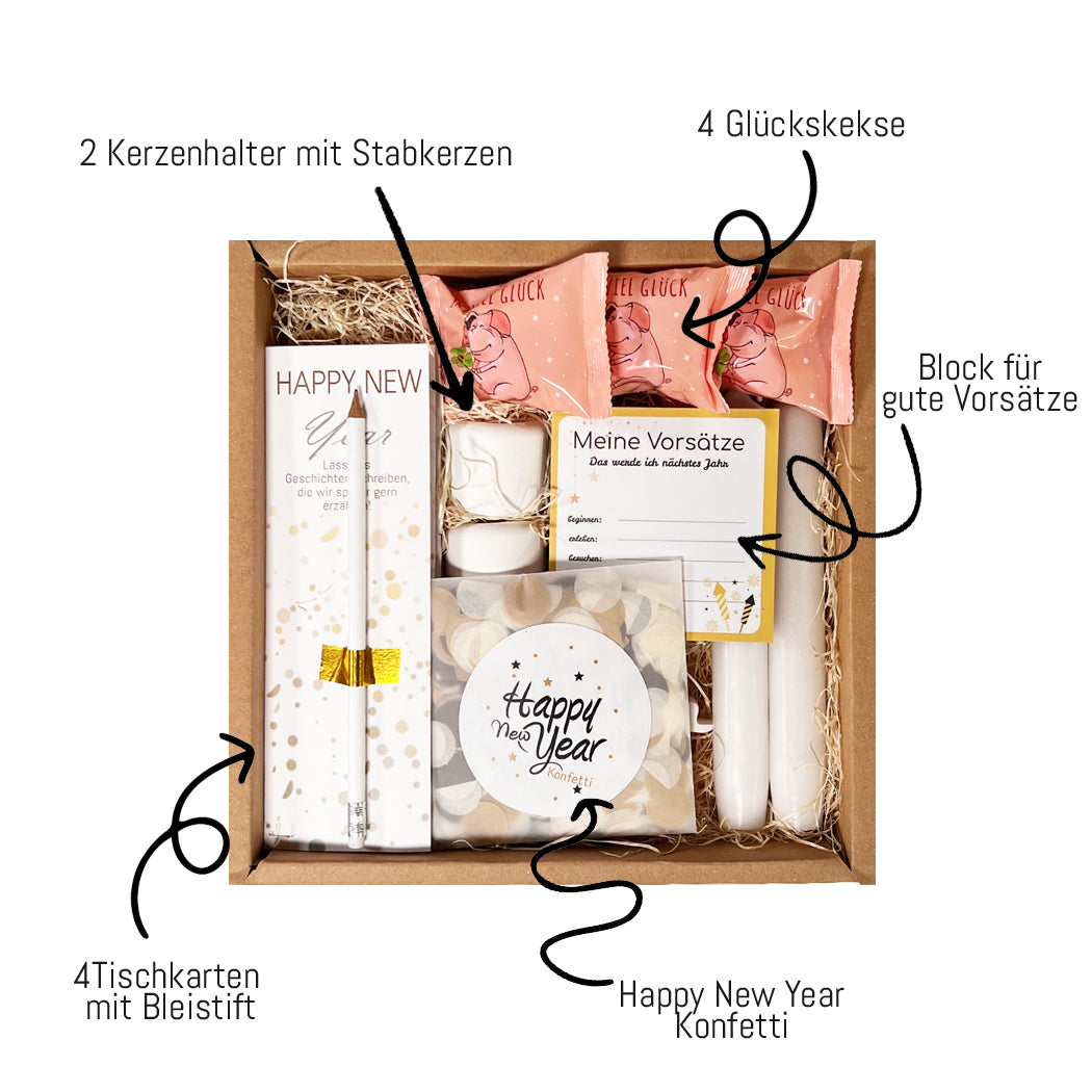Geschenkbox Tischdeko zu Silvester