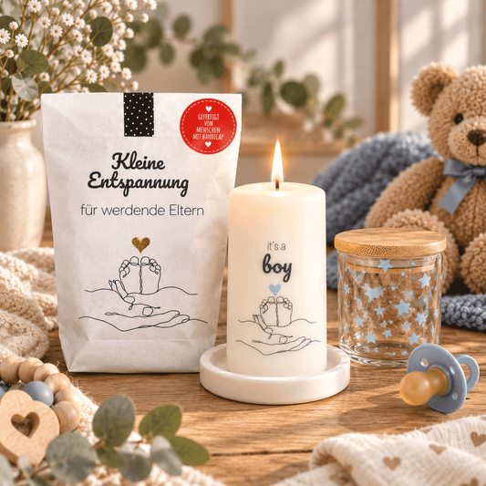 Geschenkbox zur Geburt Junge schlicht