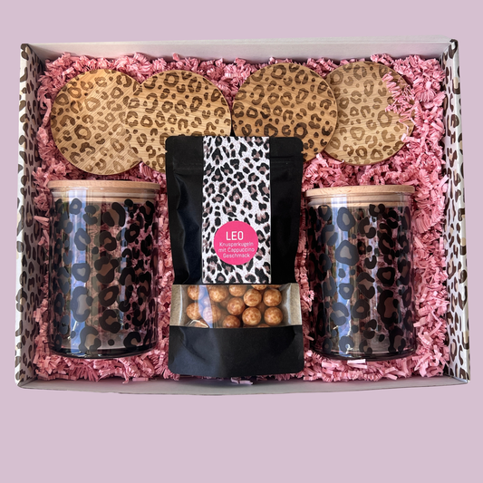 Geschenkbox Leo-Print