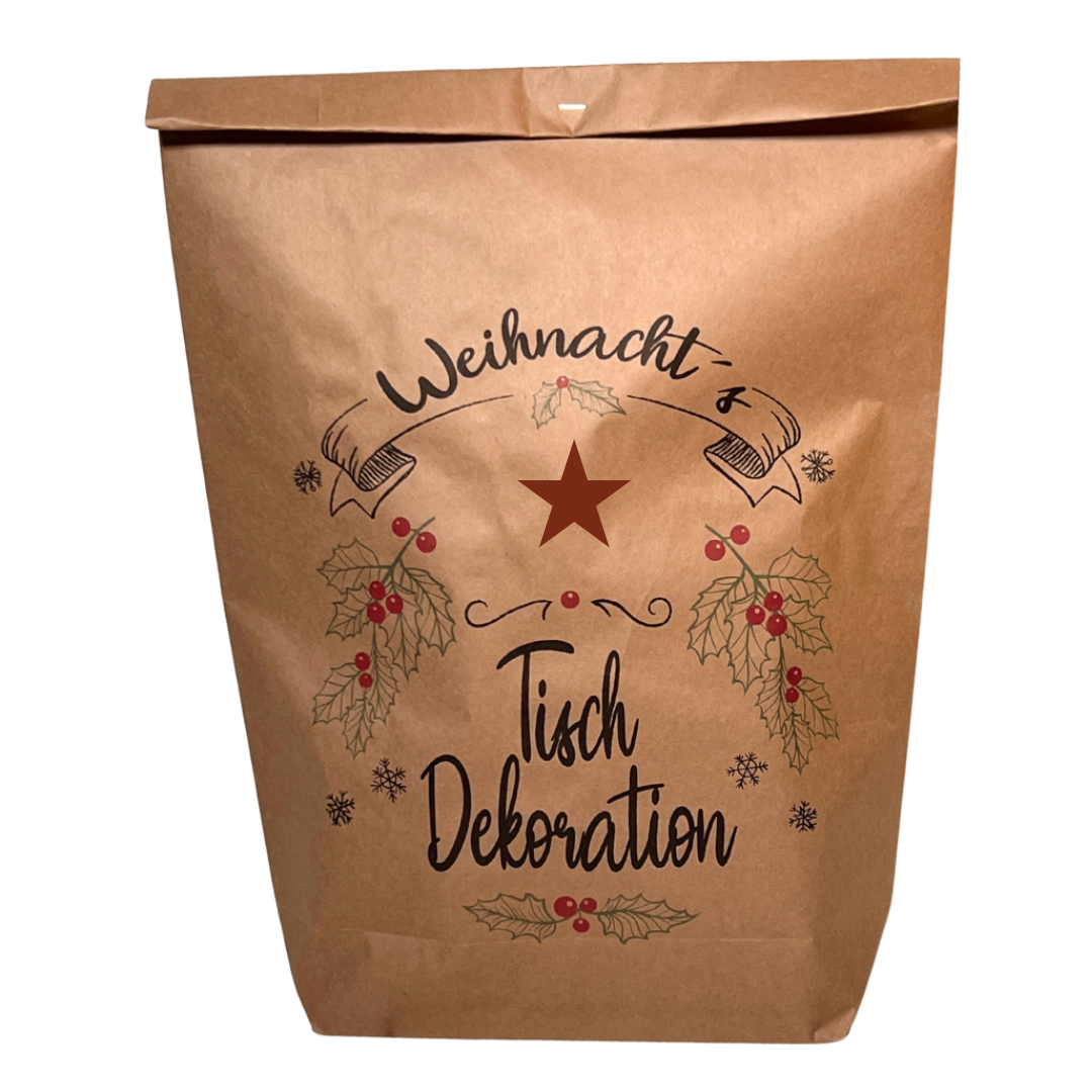 Weinachtstischdeko Tüte Bunt