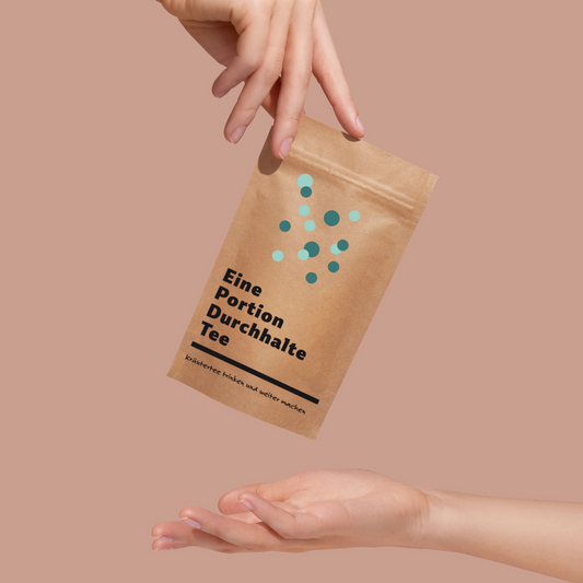 Eine Portion Durchhalte Tee Kräutertee