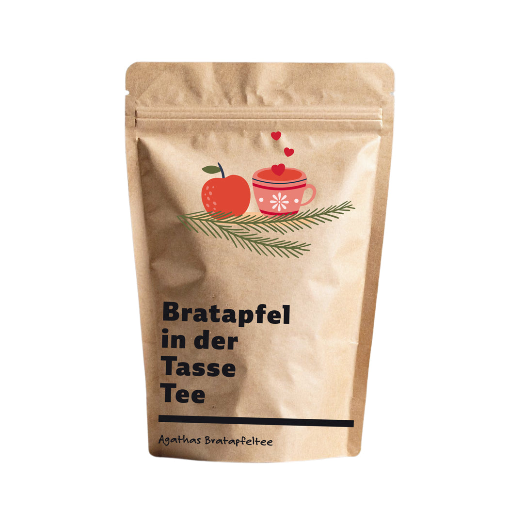 Bratapfel in der Tasse Tee