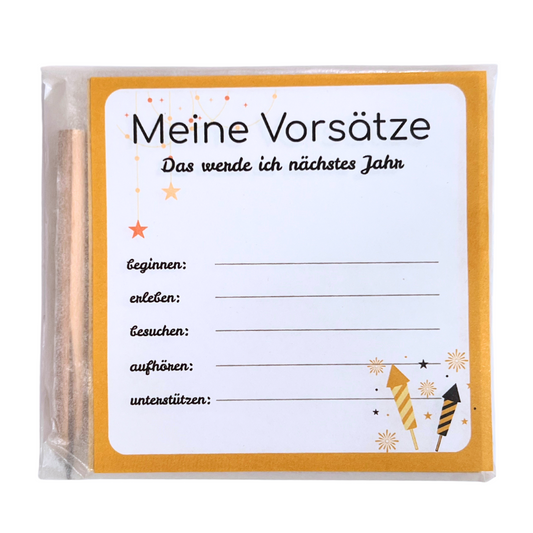 Meine Vorsätze Block mit Mini Bleistift