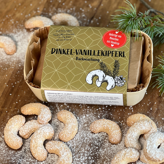 Plätzchen Backmischung: Dinkel Vanillekipferl – Weihnachten zum Verlieben