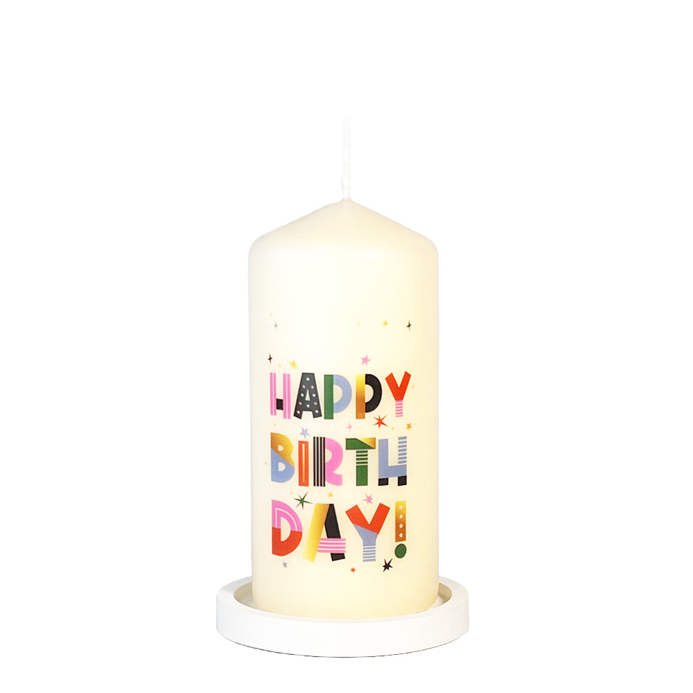 Geburtstagskerze Happy Birthday – Licht mit Herz