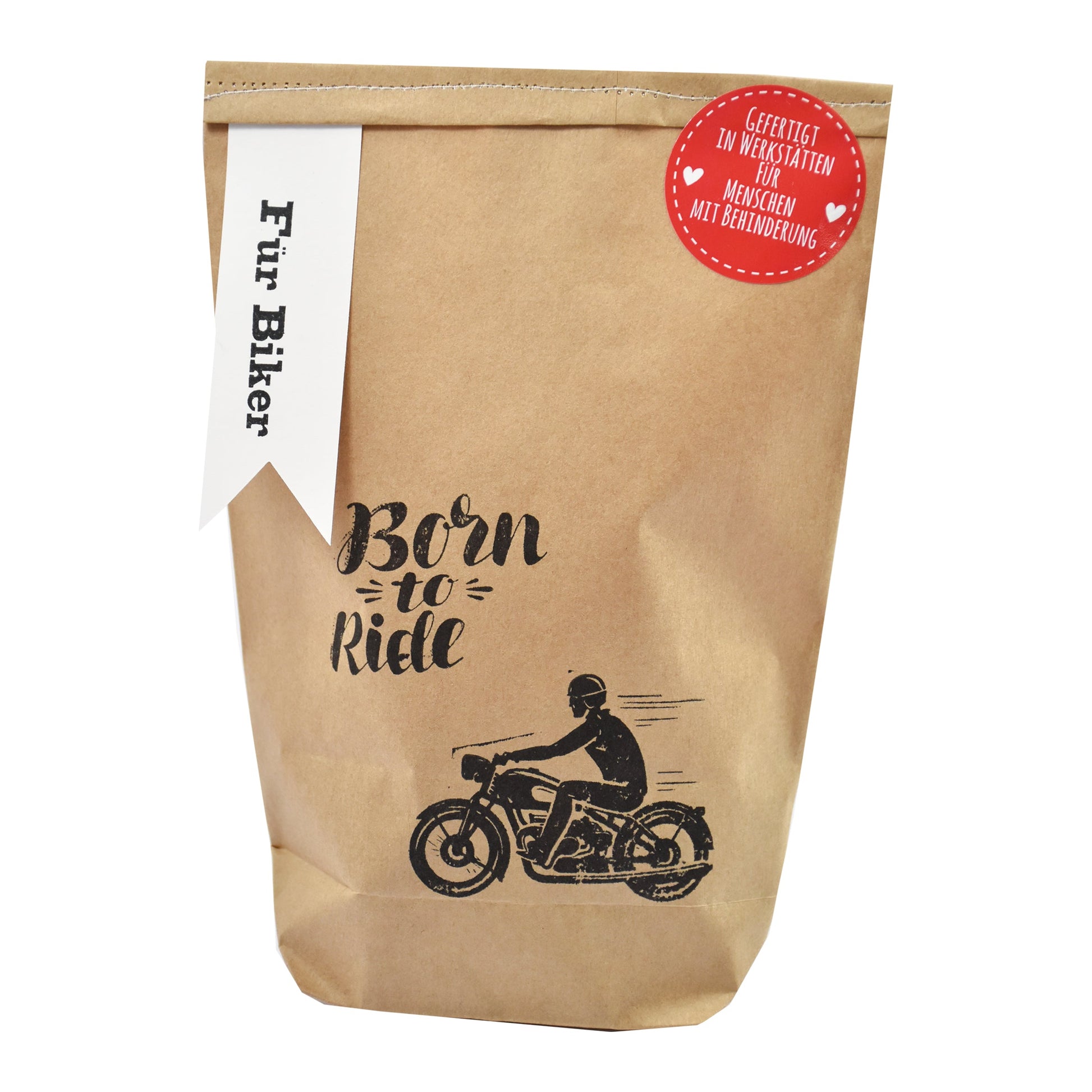 Du suchst nach dem idealen Geschenk für einen Motorradfahrer? Unsere 'Born to Ride' Wundertüte ist voller kleiner Überraschungen, die jede Motorradtour zu einem Erlebnis machen!