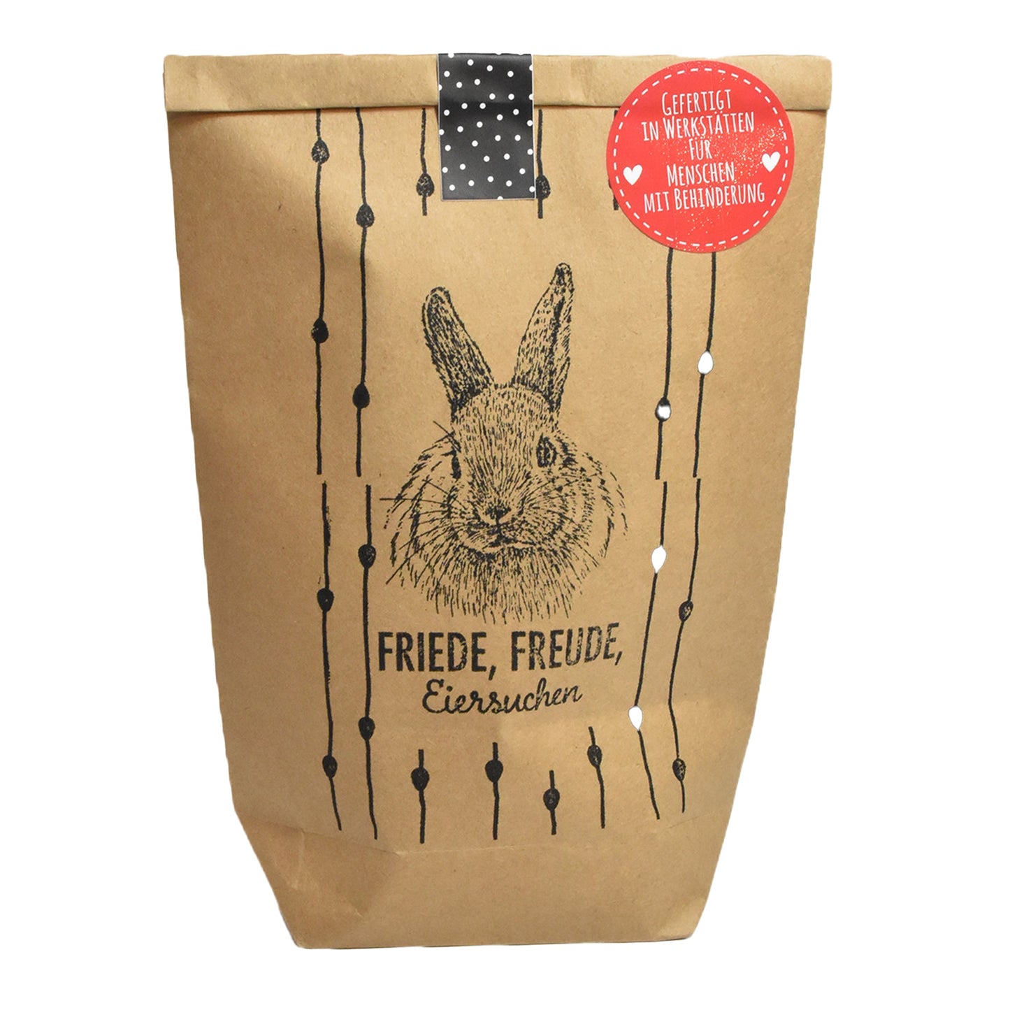 Wundertüte in braun bestempelt mit Hase als Eiersuche geschenk