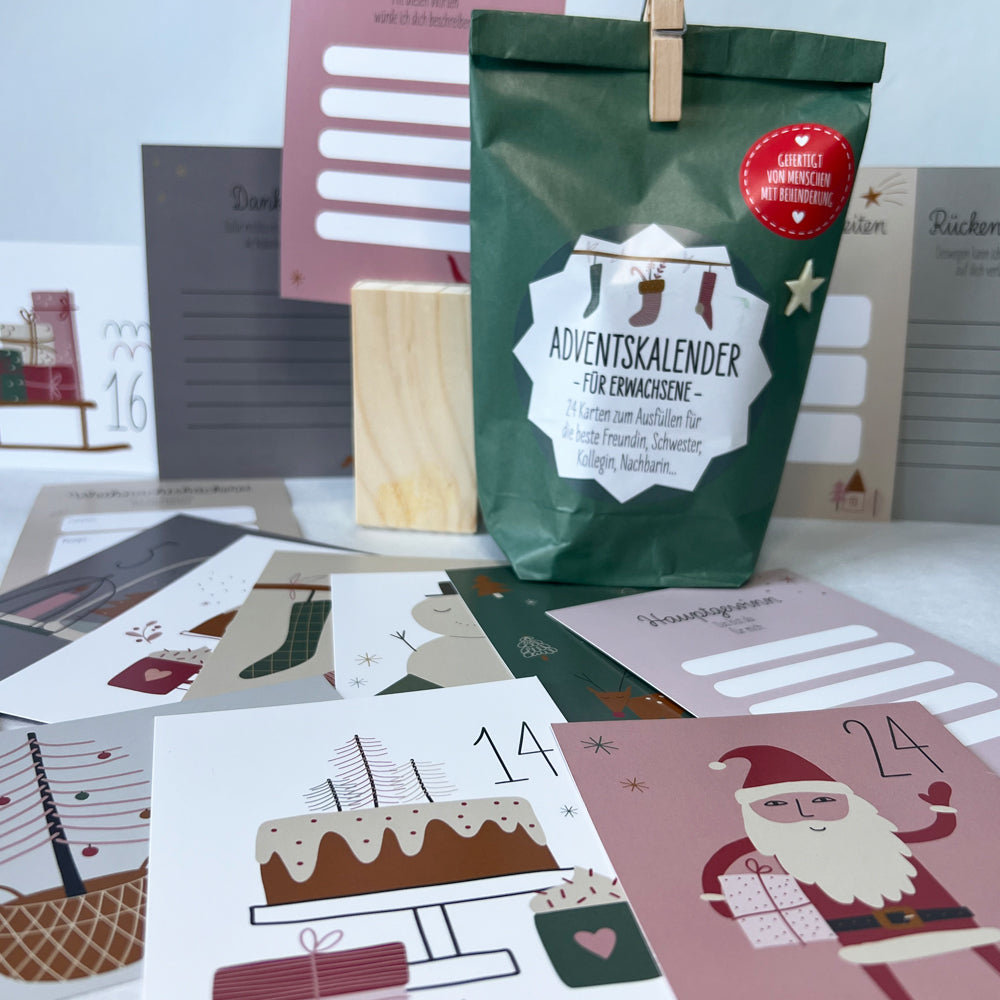 Adventskalender Wundertüte mit Karten zum Beschriften