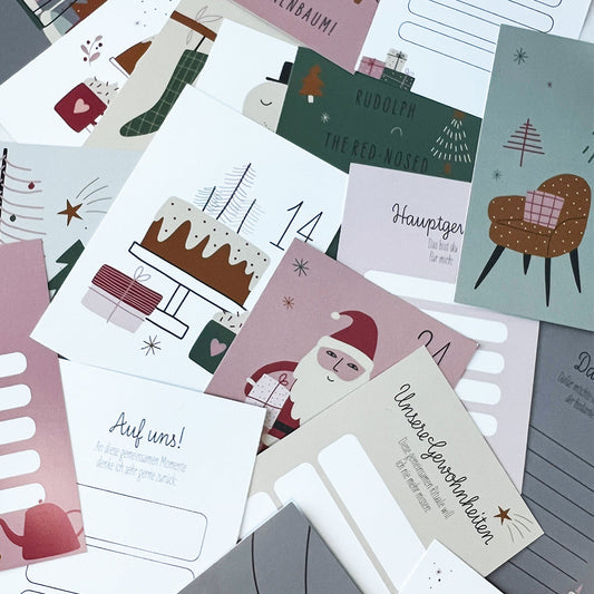 Adventskalender Wundertüte mit Karten zum Beschriften