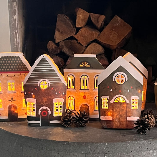 Lichthäuser vor dem Kamin