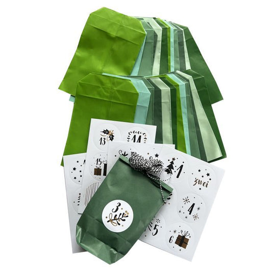 Adventskalender DIY Set grün zum selbst gestalten