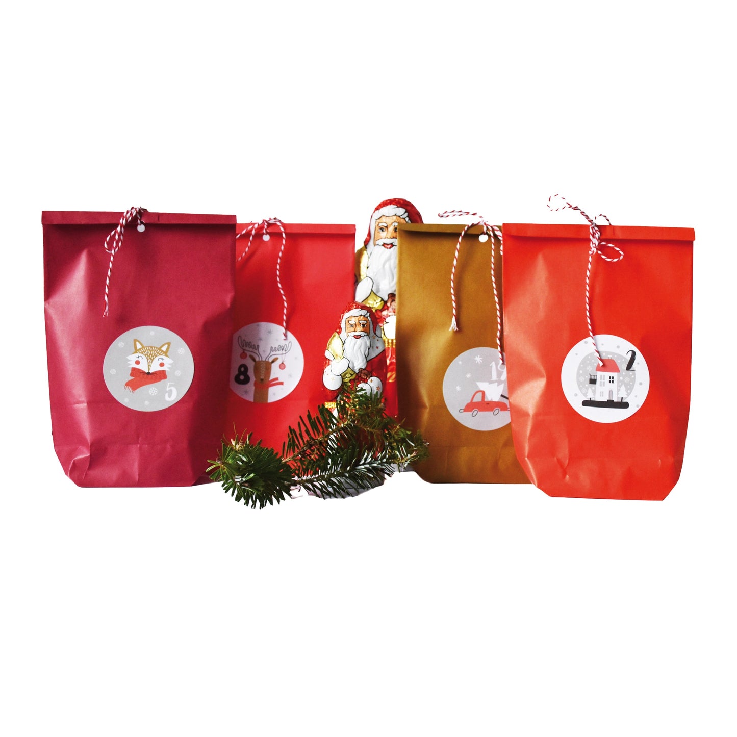 Adventskalender DIY Set rot zum selbst gestalten