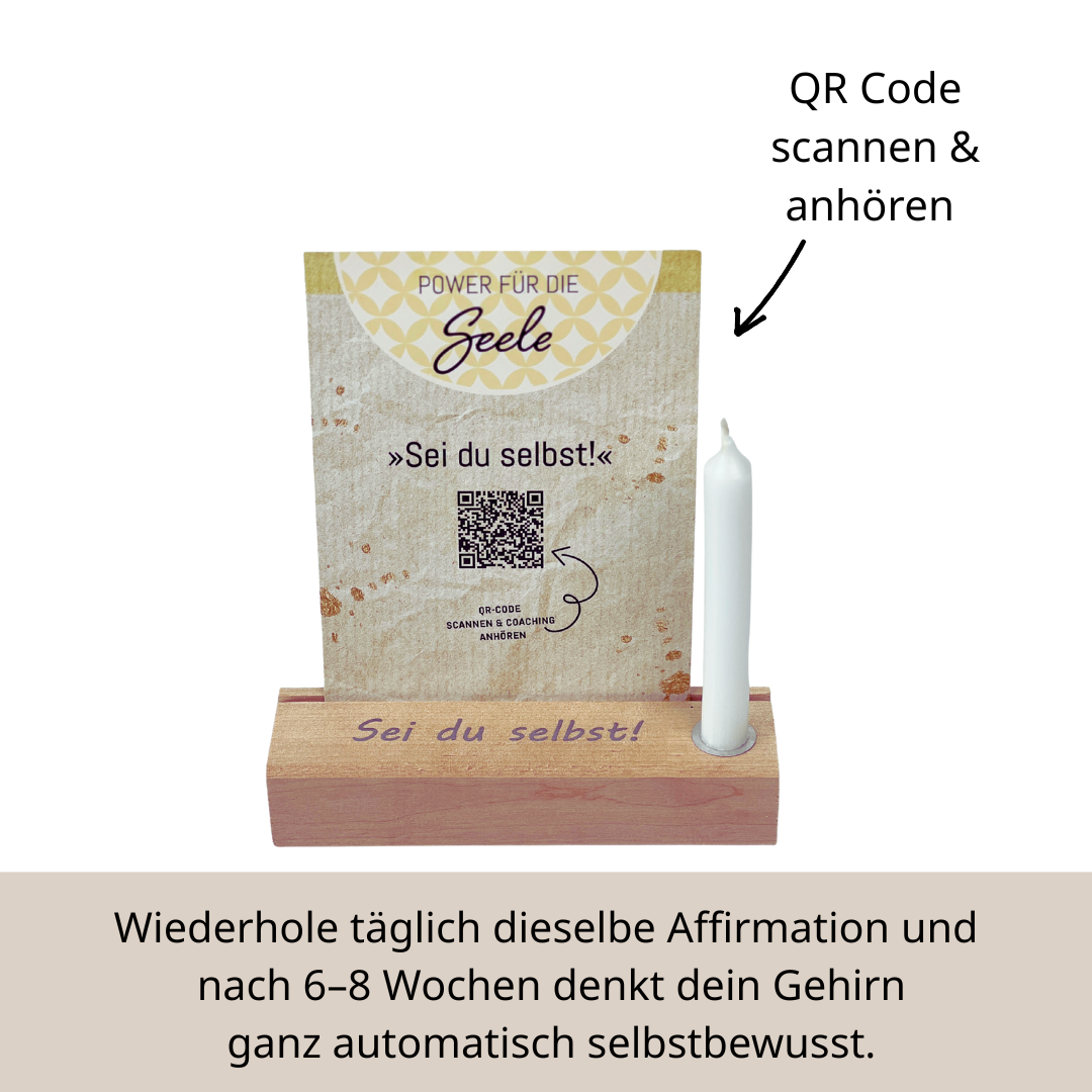 Mehr Selbstbewusstsein mit diesem Digitalen Coaching - Kerze anzünden - QR Code Scannen und abtauchen