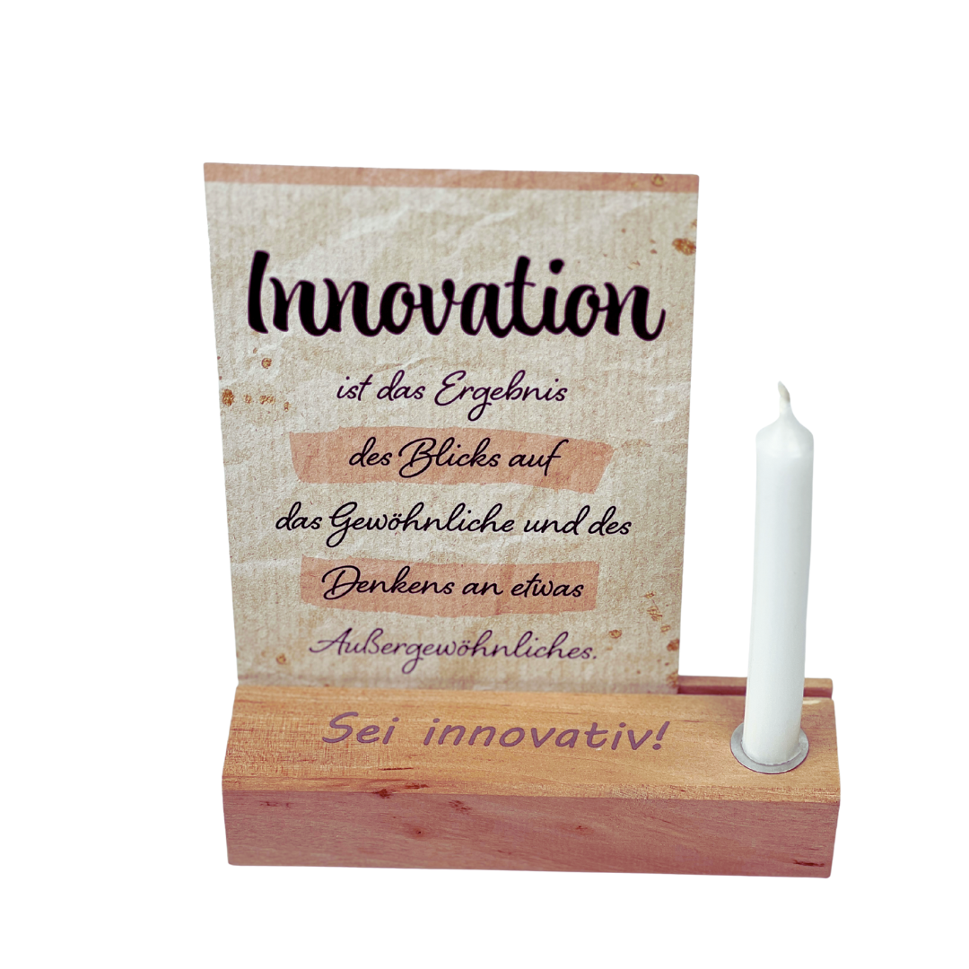Holz Kartenhalter mit Kerze und Coaching