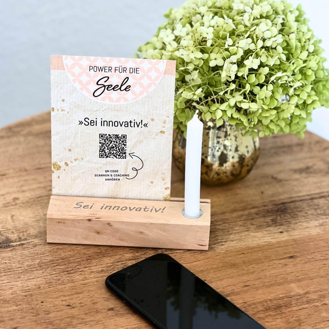 Kleine Innovations Ritual - QR Code Scannen - Kerze an - und Coaching genießen