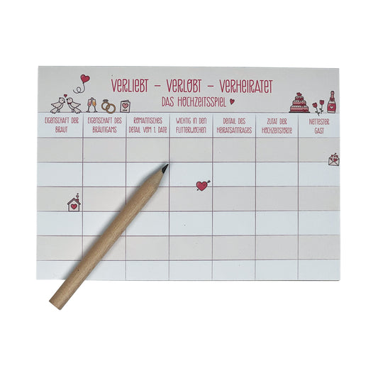 Hochzeitsspiel Block