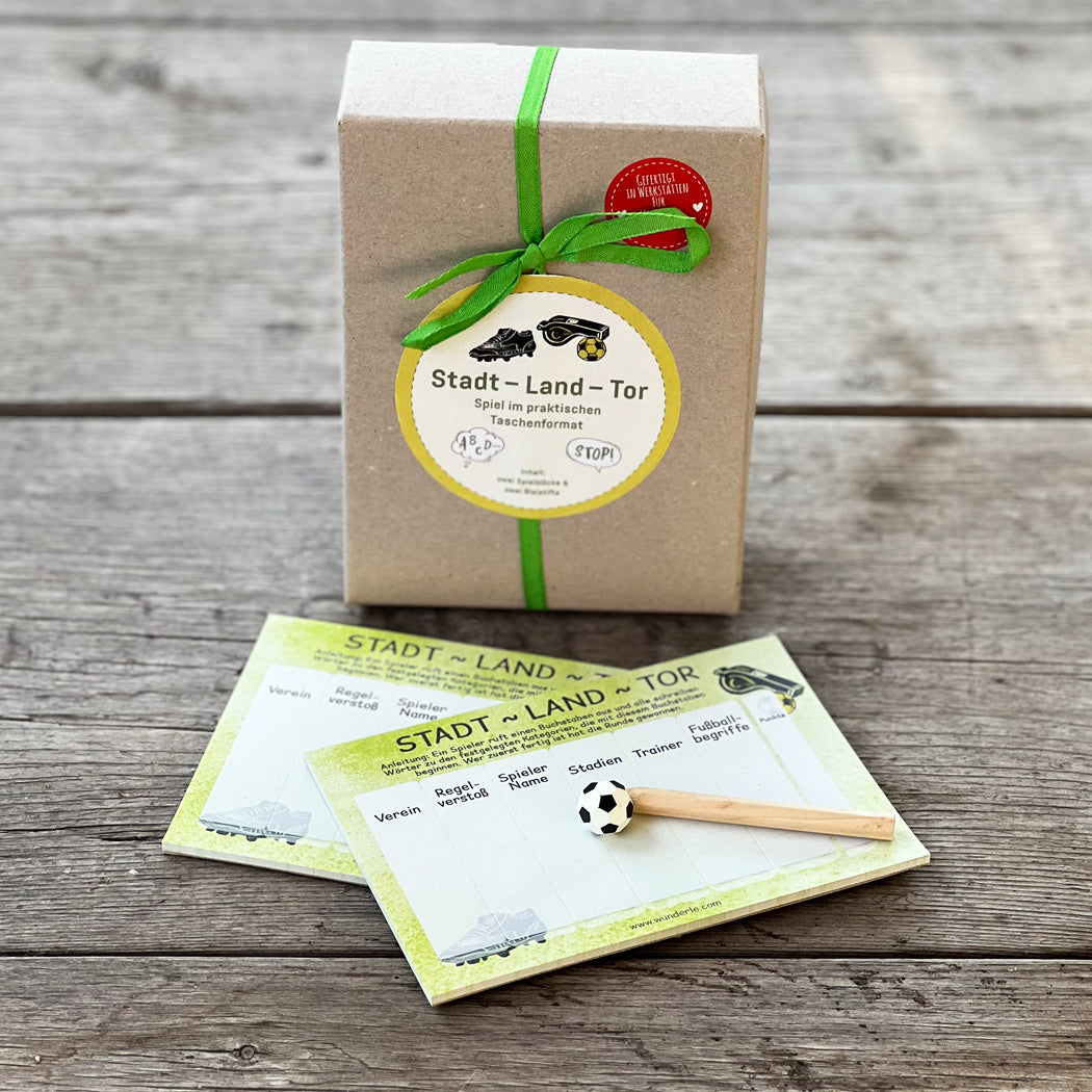Stadt Land Fußball – Stadt-Land-Tor Spiel im Taschenformat