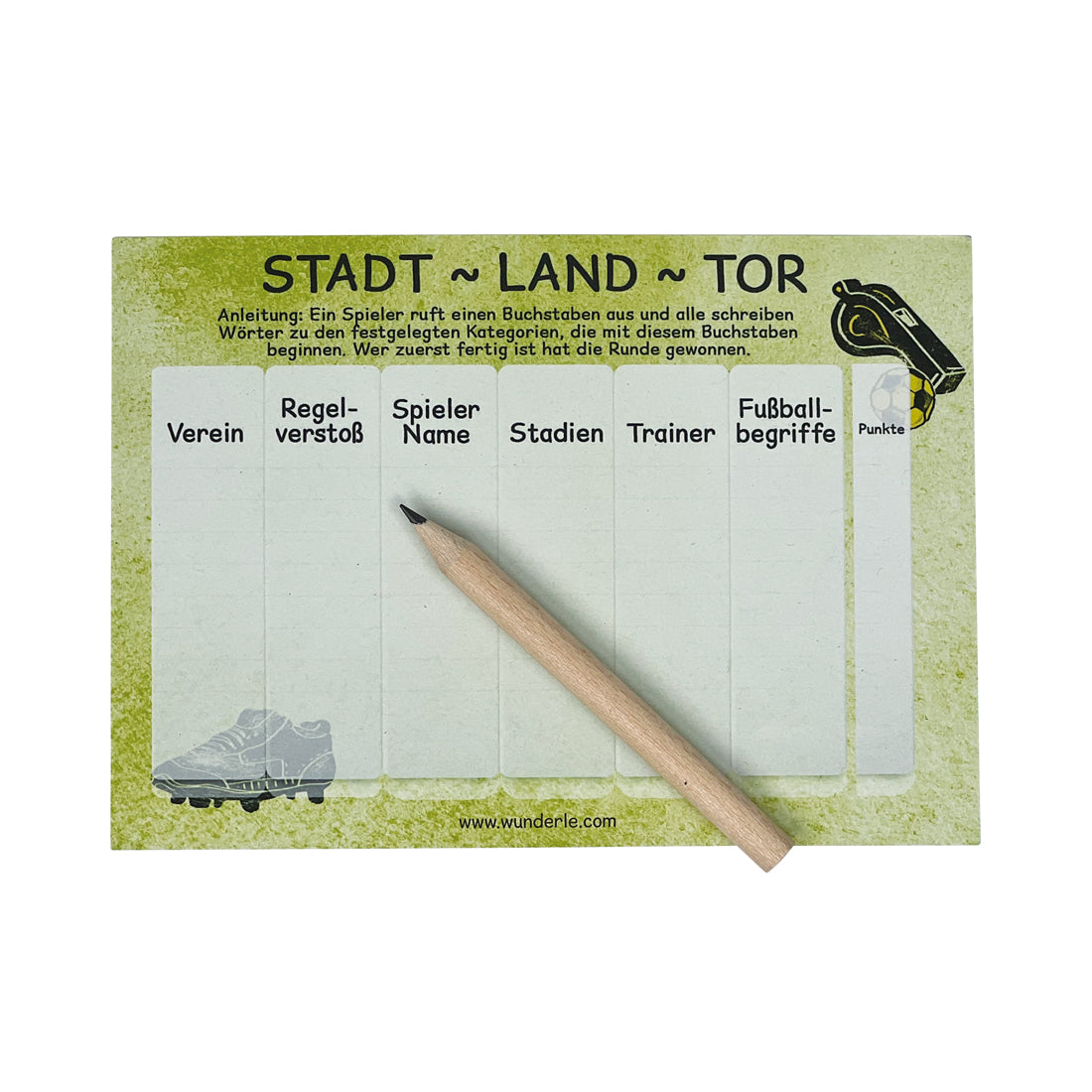 Fußball Geschenk Spiele Block