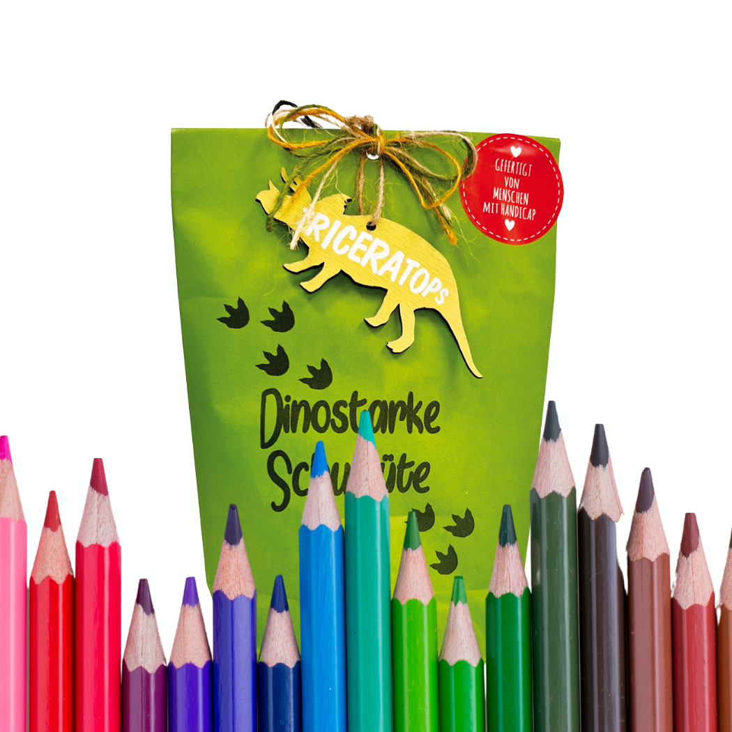 Geschenke zum Schulanfang: Dino Tüte