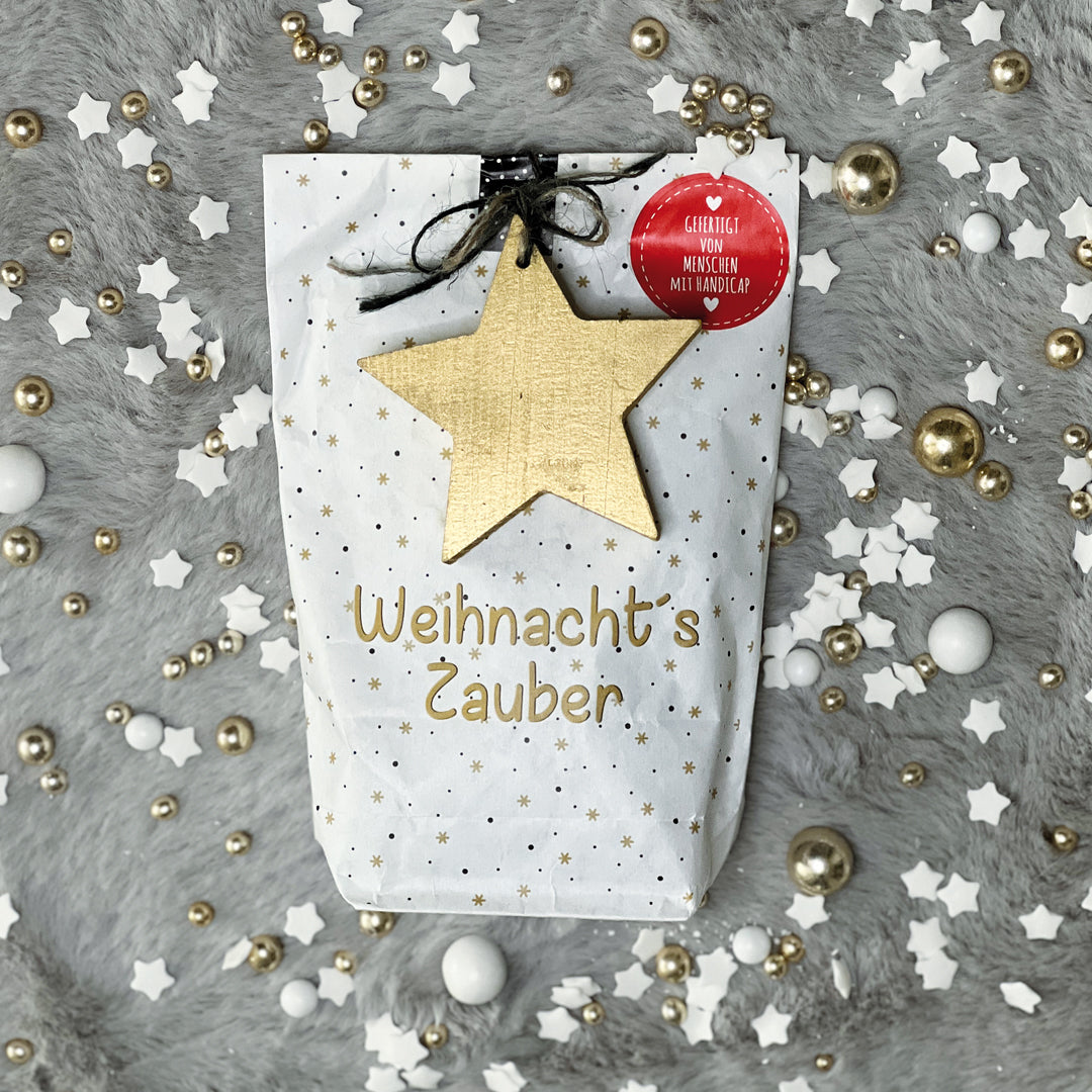 Weihnachts Geschenk Wundertüte mit Holzstern