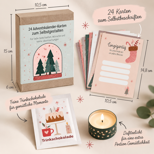 Adventskalender für Freundin zum selbst beschriften