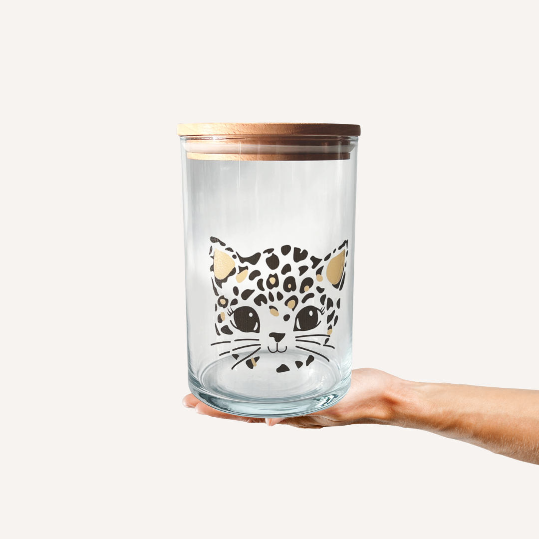 Vorratsglas mit Katze im Leoprint – schön und praktisch zugleich