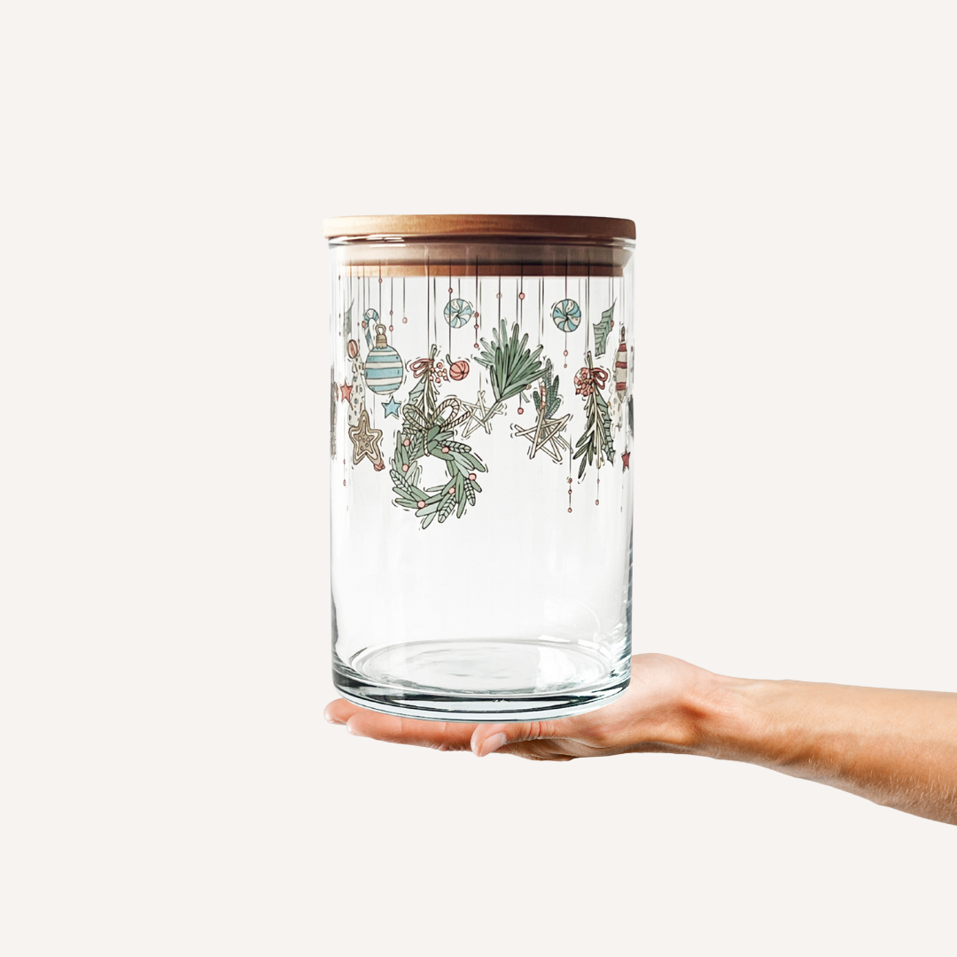 Weihnachtsglasdose mit Proportionen