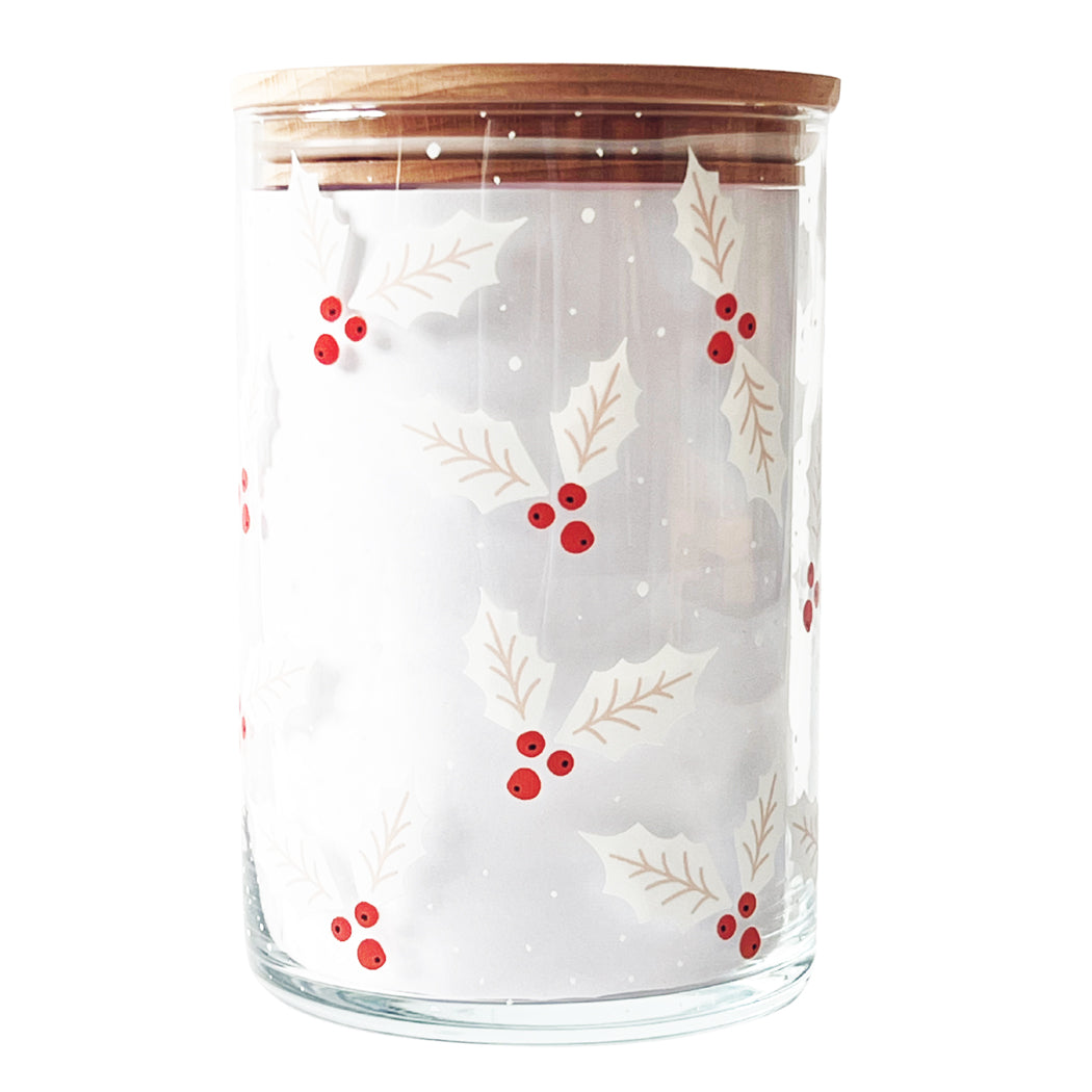 Keksdose aus Glas mit Weihnahctsmotiv