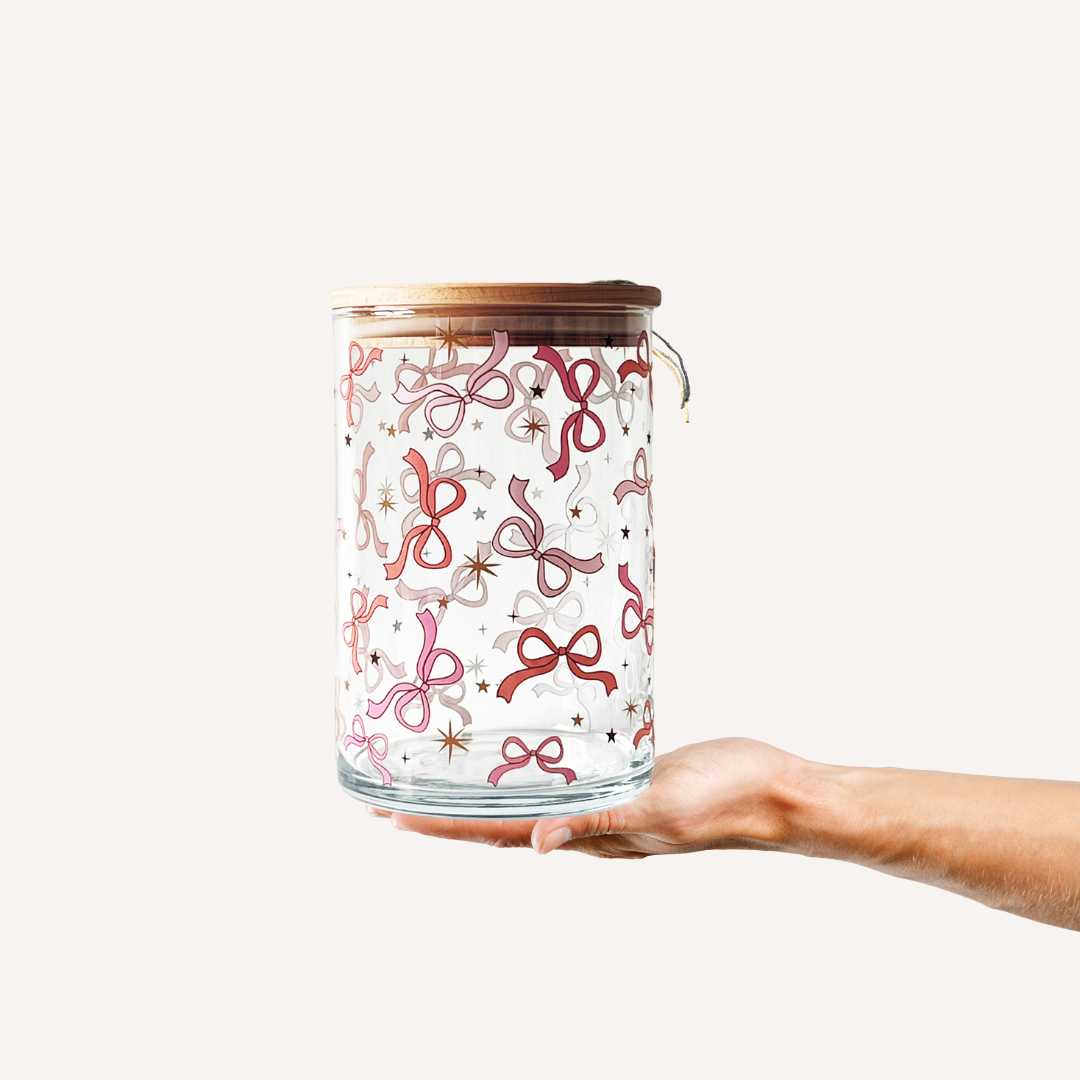 Glasdose für Süßigkeiten mit Holzdeckel