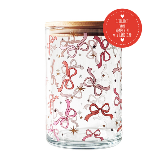 Vorratsglas mit Glasdeckel gefertigt von Menschen mit Behinderung
