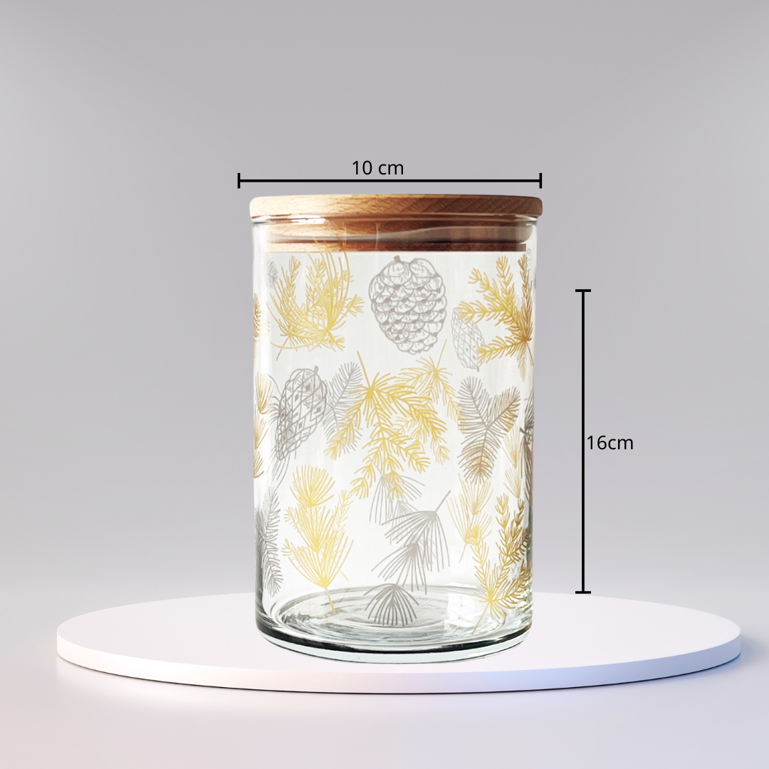 Glasdose mit Holzdeckel für Kekse , Größe 10x16cm