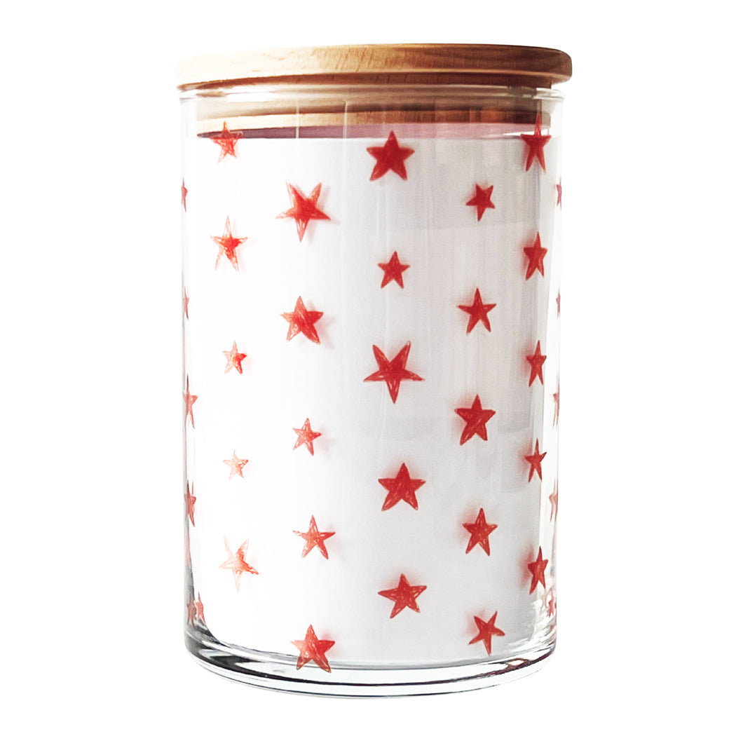 Bonbonglas – Weihnachtsfreude mit roten Sternen