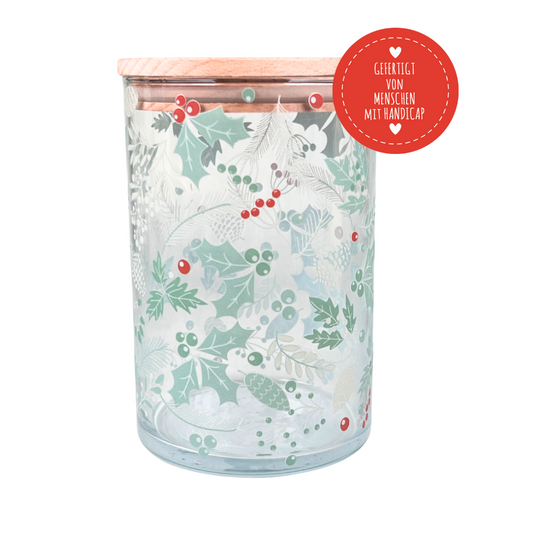 Vorratsglas mit Deckel von Menschen mit Behinderung bedruckt